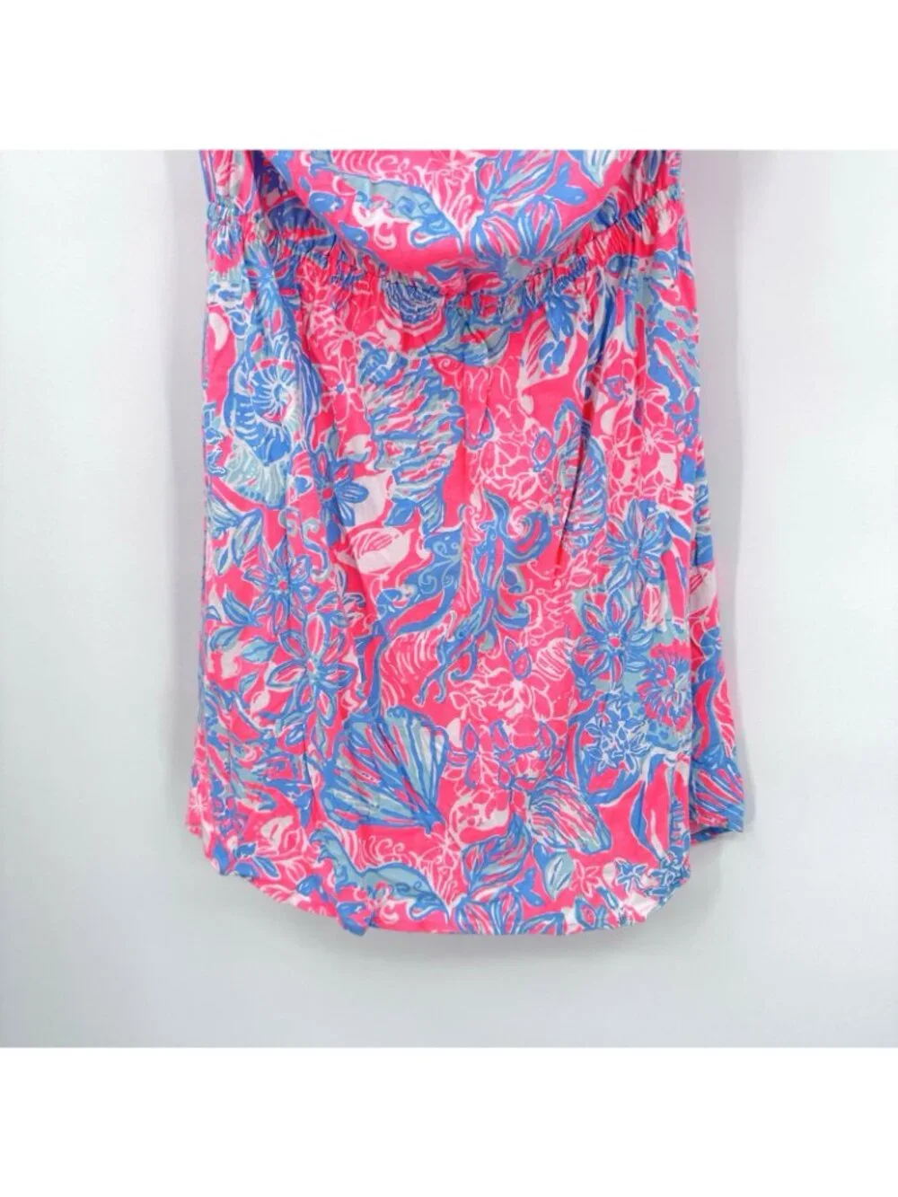 LILLY PULITZER Windsor dress M Vibrant Tropical Print Strapless Sundress Resort - Picture 4 of 10